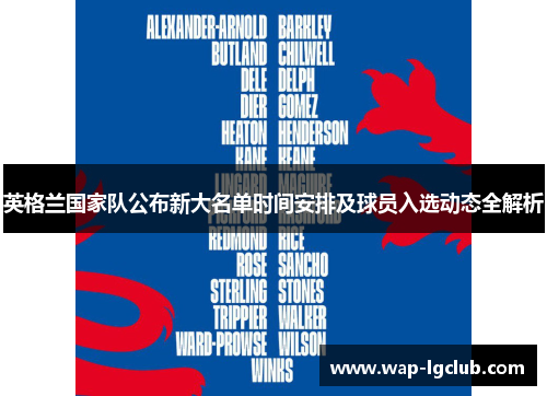 英格兰国家队公布新大名单时间安排及球员入选动态全解析 英格兰国家队公布新大名单时间安排及球员入选动态全解析